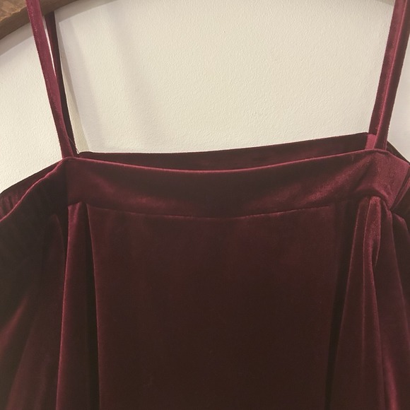 One Clothing Los Angeles-Burgundy Velvet Top-Sz M-Fairy-Vamp-Coquette - Picture 3 of 8